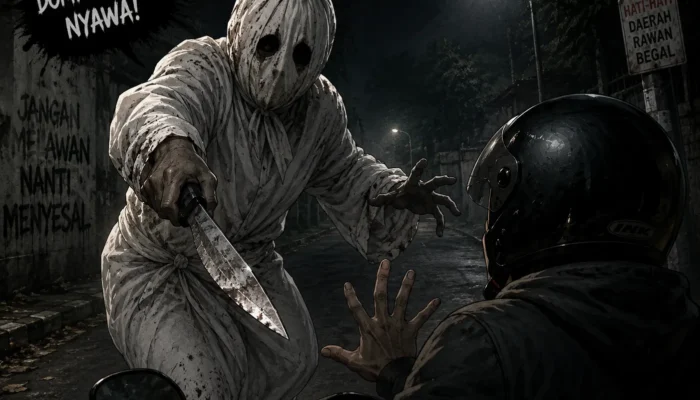 Viral! Begal Berkedok Pocong di Padalarang Bandung Barat