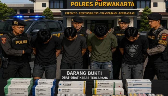 4 Pengedar Obat Keras di Purwakarta Ditangkap, Ratusan Pil Disita