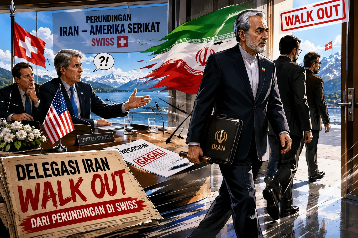 Delegasi Iran Walk Out, Negosiasi dengan AS Sempat Memanas 1 Delegasi Iran Walk Out, Negosiasi dengan AS Sempat Memanas