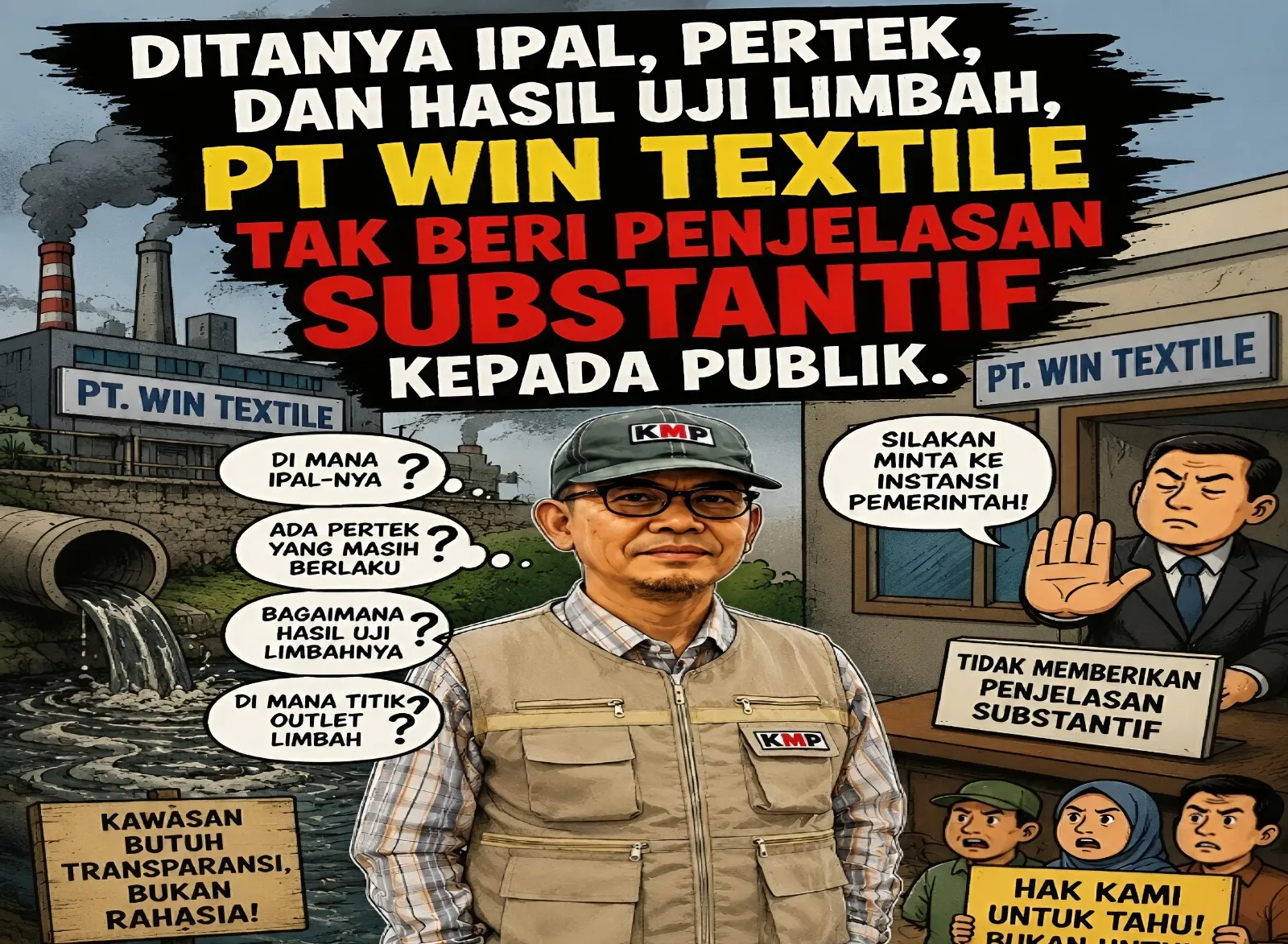 PT Win Textile Purwakarta Enggan Menjawab Substansi Pengelolaan Limbah