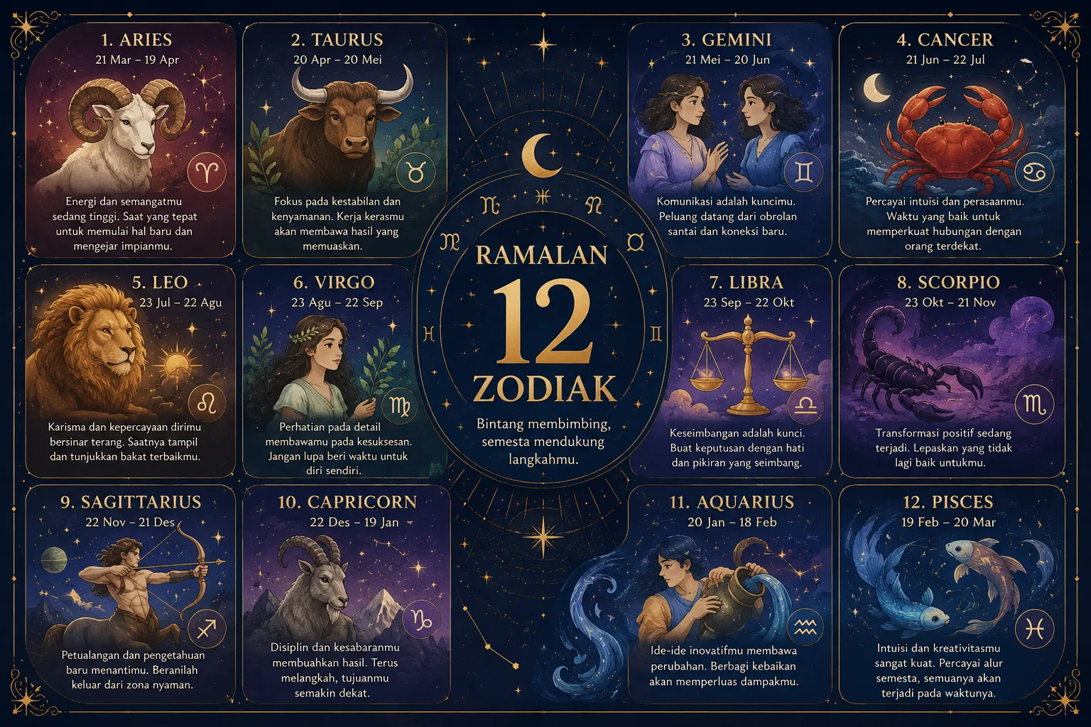 Ramalan 12 Zodiak Minggu 7 Juni 2026