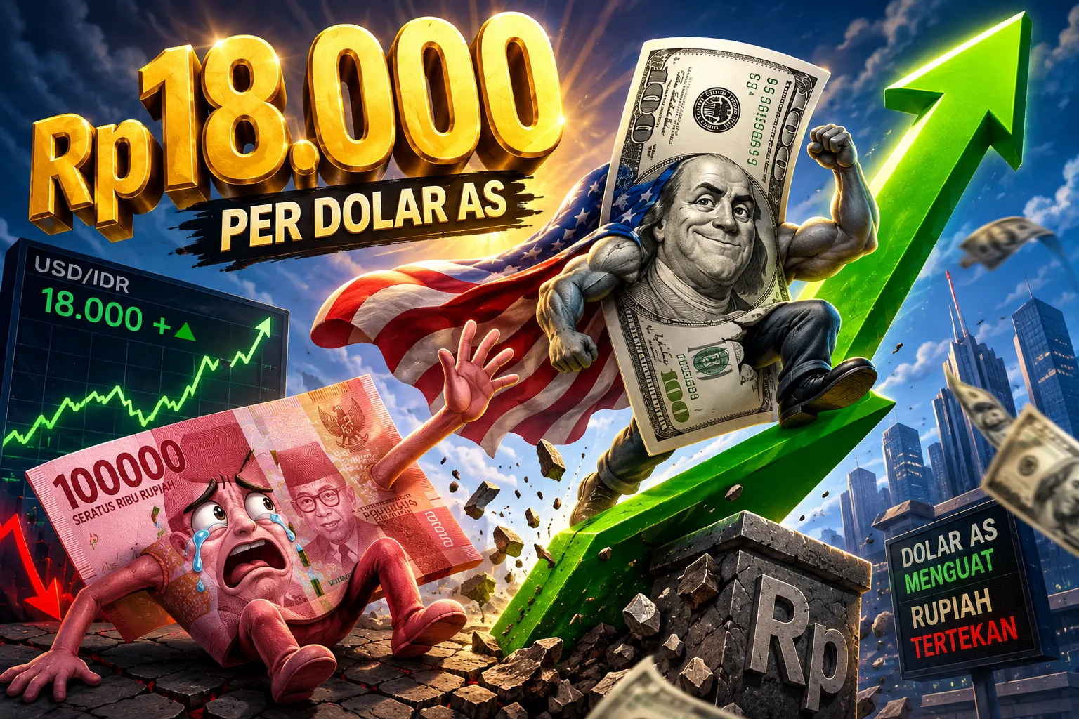 Rupiah Berada di Kisaran Rp18.000, Dolar Masih Kokoh