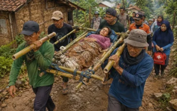 Viral, Pasien di Bandung Barat Ditandu, Ambulans Terkendala Akses Jalan