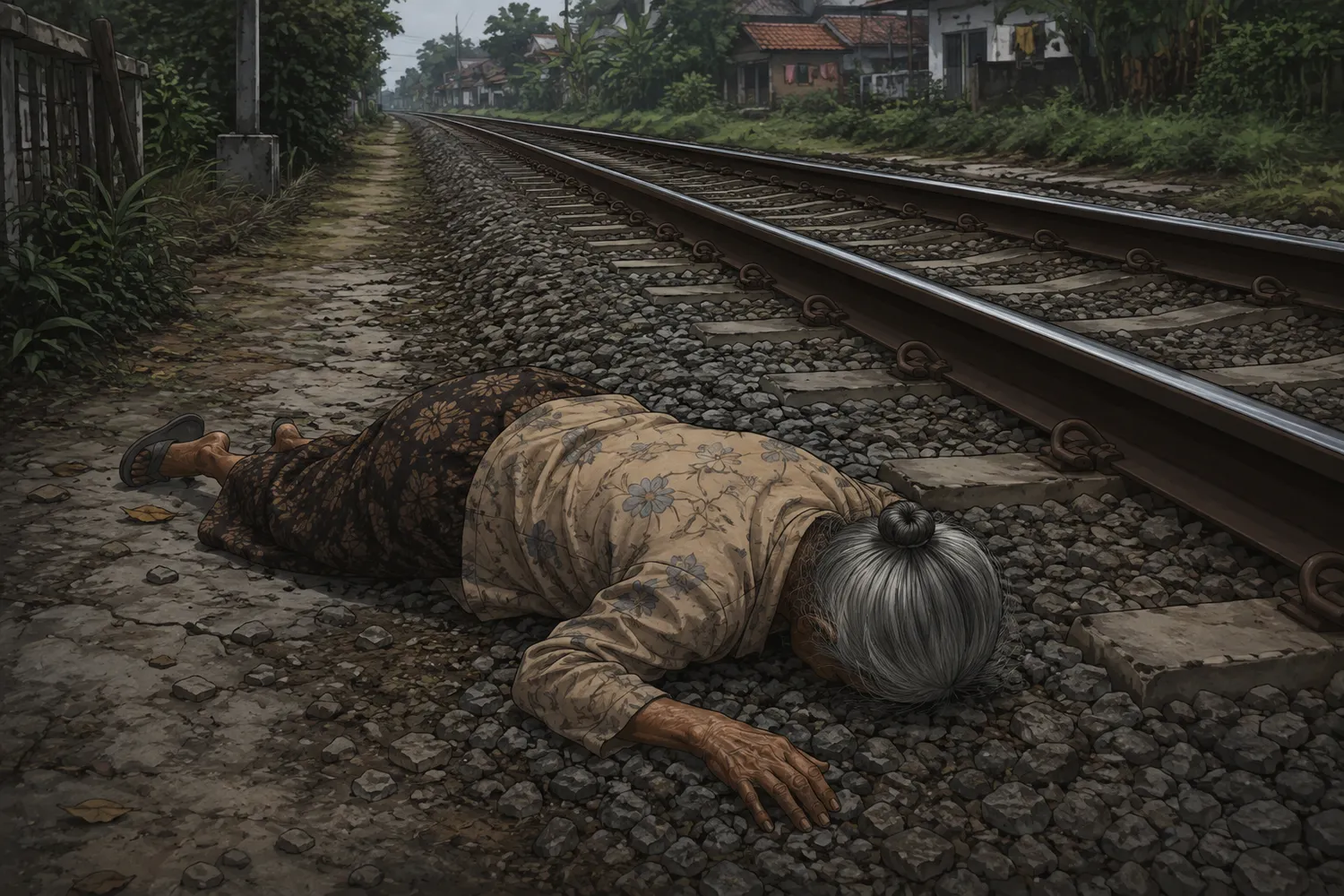 Nenek Tanpa Identitas Ditemukan Tewas di Rel Kereta Ciranjang Cianjur