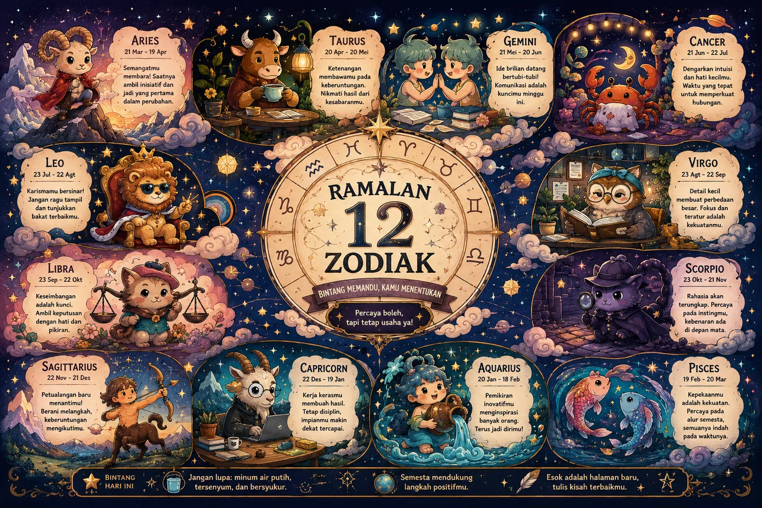 Ramalan Zodiak 12 Juli 2026: Taurus Beruntung, Scorpio Jangan Emosional