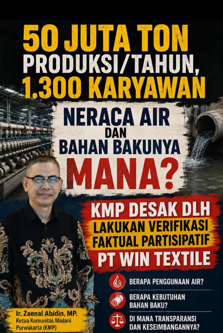 KMP Desak DLH Purwakarta Lakukan Verifikasi Faktual Partisipatif PT Win Textile