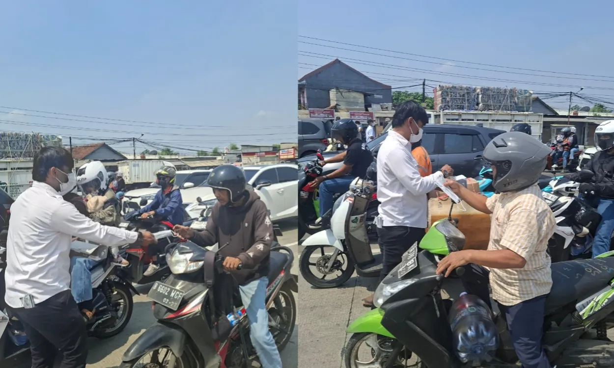 Antisipasi Bahaya Debu Vulkanik Gunung Anak Krakatau, KPP Bogor Raya dan KONI Bagikan Ribuan Masker di Kemang