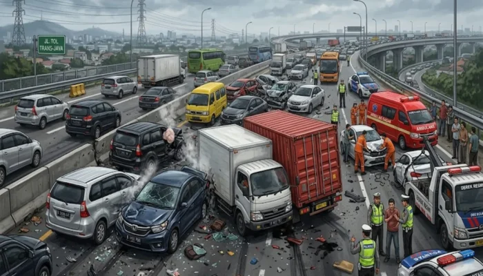15 Kendaraan Tabrakan Beruntun di Tol Cipularang KM 91