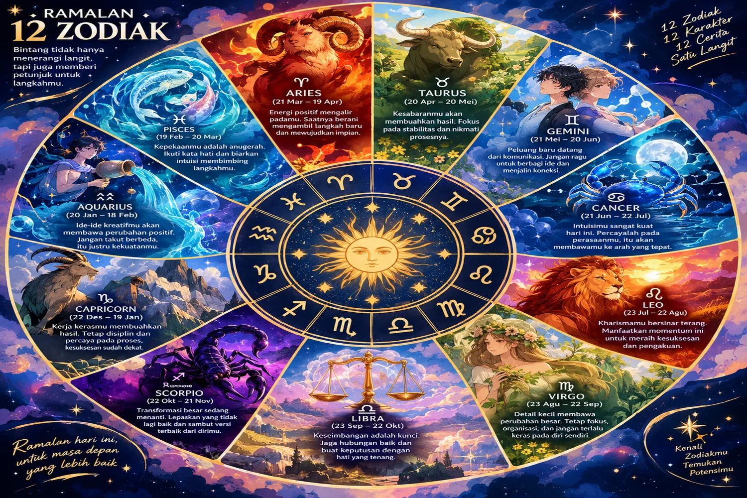 Ramalan 12 Zodiak Hari Ini, 7 Oktober 2026